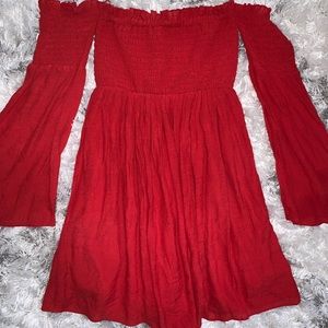 Smocked off the shoulder dress